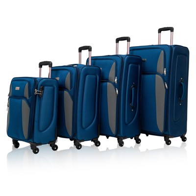 Coolife Expandable 4 Piece Set Suitcase Softside Lightweight Luggage Travel Set