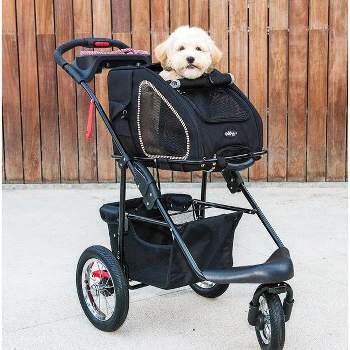 Petique 5-in-1 Pet Stroller Complete Set with Pet Carrier and Stroller Frame