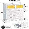 Dresser for Bedroom with 6 Drawers & 2-Door Storage Cabinet, Chest of Drawers with Charging Station & LED Lights, Tall Dresser with Ample - 2 of 4