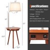 Costway End Table Lamp Bedside Nightstand Lighting with Wireless Charger Natural\Coffee - 2 of 4
