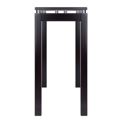 Elevated Dark Espresso Wood Console Table with Chrome Accents