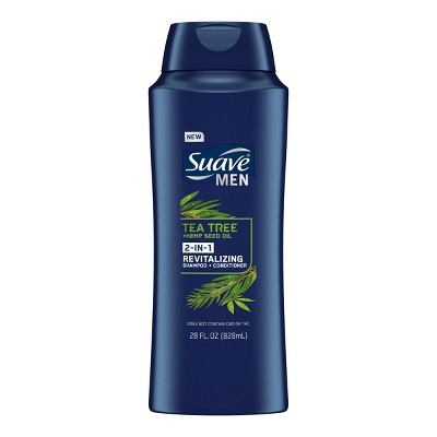 Suave Men's 2-in-1 Shampoo and Conditioner Tea Tree + Hemp - 28 fl oz