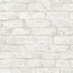 Brewster Denver Brick Peel & Stick Wallpaper White