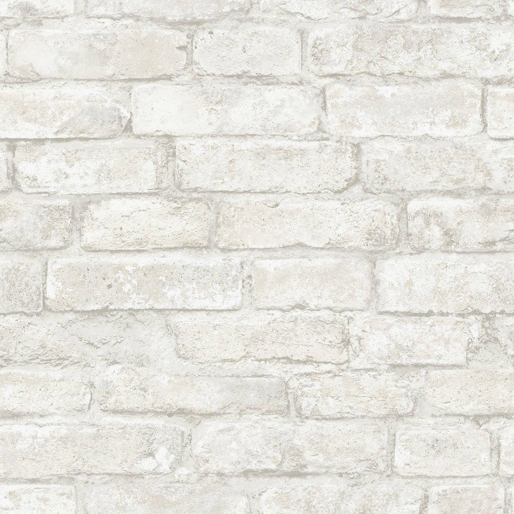 Photos - Wallpaper InHome Denver Brick Peel & Stick  White 