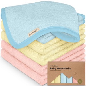 6pk Deluxe Baby Washcloths, Organic and Soft Baby Wash Cloth, Baby Bath Towel, Face Cloths - 1 of 4