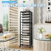 Simple Trending 14 Tier Rolling File Cart, Desk File Organizer with Sliding Trays and Storage Multifunctional Rolling Clutter Cart, Black - 2 of 4