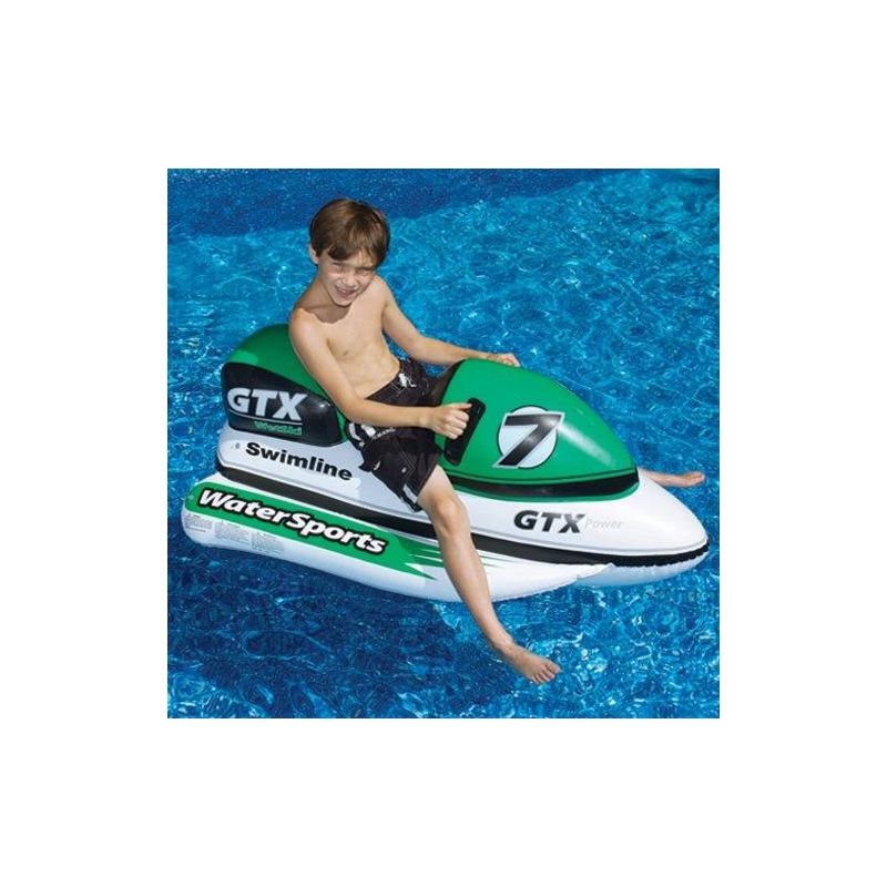 Swimline 51" Inflatable Water Sports GTX Wet Ski Swimming Pool Ride on Float - Green/White, 4 of 5
