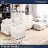 DYHOME Modular Sofa Sectional Couch for Livingroom, Microfiber Comfy Cloud Couch with Ottoman, Cream White - 4 of 4
