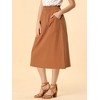 INSPIRE CHIC Women's Casual Elastic Waist Peasant A-Line Midi Skirts with Pockets - 4 of 4
