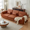 ATJafurn Mid Century Modern Sectional Leather Couch,  Orange Genuine Leather Sofa with Metal Legs 2 Pillows Deep Seat for Living Room - 4 of 4