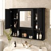 SEVOBAL Bathroom Storage Cabinet Wall Mounted Mirror Cabinet with Open Shelves and Adjustable Shelf for Space Saving, Black, 35"*7.3"*28.7" - 4 of 4