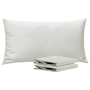 2 Pack Brushed Microfiber Queen Pillowcases, Super Soft Pillowcases with Envelope Closure, 20x30 Inches, Light Gray - NTBAY - 1 of 4