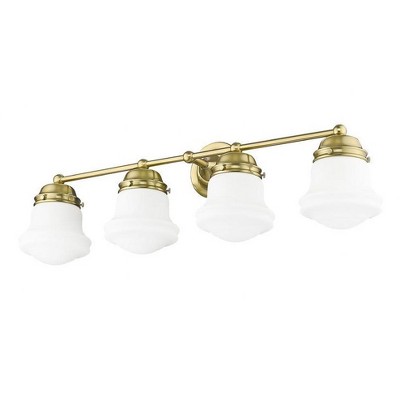 Luxe Gold 31.5" Dimmable Vanity Light with Matte Opal Glass