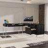 FUFU&GAGA Modern L - Shaped Black Office Desk with Multiple Drawers - Stylish and Functional Workspace Solution - 2 of 4