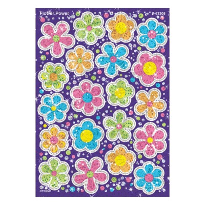 Trend Flower Power Sparkle Stickers-Large, 40 ct (Pack of 6)