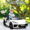 Ride on Sports Car 12V Battery Powered Car for Kids Licensed Corvette Toddles Electric Car Toy with Remote Control - 4 of 4