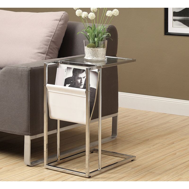 Metal Accent Table with Magazine Holder - White - EveryRoom, 3 of 7