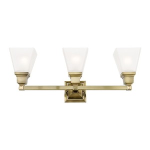 Livex Lighting Mission 3 - Light Vanity in  Antique Brass - 1 of 2
