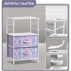 Sorbus 2 Drawers Nightstand with Shelf - Steel Frame, Wood Top & Easy Pull Fabric Bins - Perfect for Home, Bedroom, Office & More - 3 of 4
