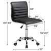 Yaheetech PU Leather Armless Office Chair Desk Chair with Wheels - image 3 of 4