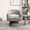 SEYNAR Modren Velvet Living Room Swivel Arm Barrel Chair with Tufted Back - 2 of 4