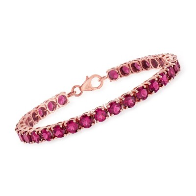 Ross-Simons 17.00 ct. t.w. Rhodolite Garnet Tennis Bracelet in 18kt Rose Gold Over Sterling