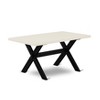 HomeStock 6-Piece Dining Table Set- 4 Dining Chairs with and Rectangular Top Dining Table and Dining Bench - Linen White and Black Finish - 4 of 4