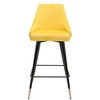 Zuo Modern – Piccolo Counter Stool, 36.4"H, Yellow Velvet Tufted Seat with Powder Coated Steel Legs, Modern Bar and Kitchen Seating - 4 of 4