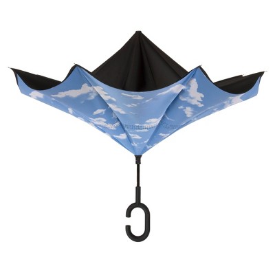 ShedRain UnbelievaBrella Reverse Opening Stick Umbrella - Black/White_1