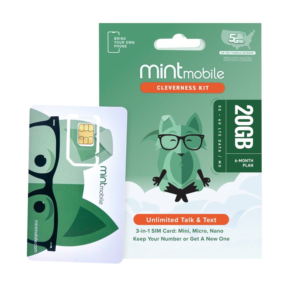 Photos - Other for Mobile Mint Mobile 6 Month 20GB/mo Plan SIM Kit