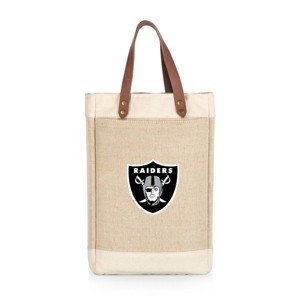 NFL Las Vegas Raiders Pinot Jute Insulated Wine Bag - Beige - 1 of 4