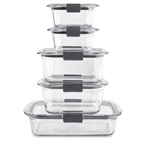 Rubbermaid 10pc Brilliance Glass Food Storage Set : Target