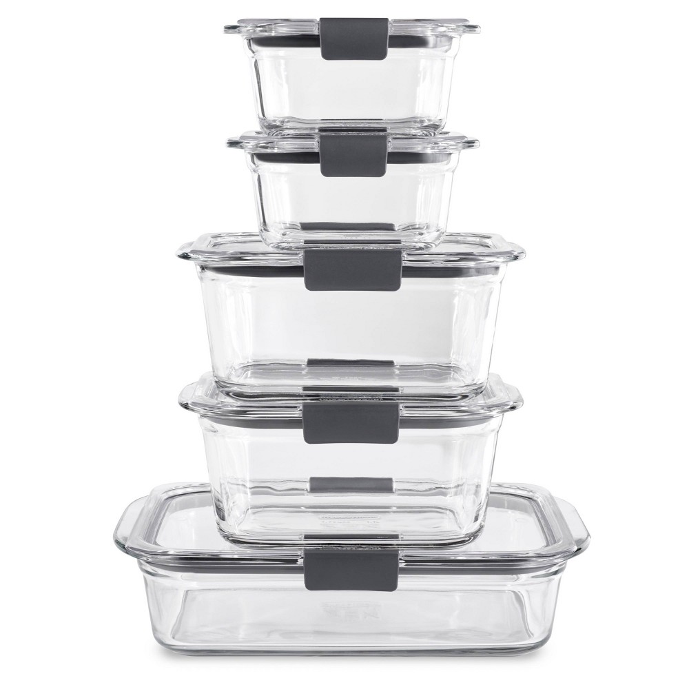 Photos - Food Container Rubbermaid 10pc Brilliance Glass Food Storage Set 
