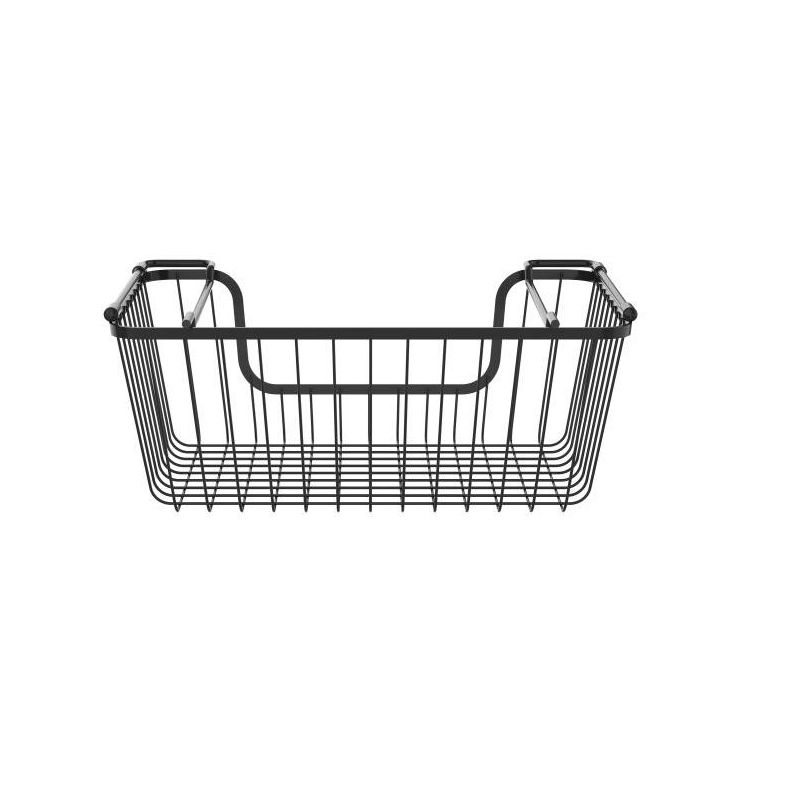 Oceanstar Stackable Metal Wire Storage Basket Set for Pantry, Countertop, Kitchen or Bathroom – Black, Set of 2, 5 of 10