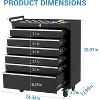Garvee 24" Rolling Tool Chest, 6 Drawer Toolbox with Wheels, Locking Organizer Cabinet, Drawer Liners, Garage Workshop Storage, Black - 2 of 4