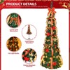 6 FT Fully Decorated Pre-lit Christmas Tree, Pop Up Artificial Xmas Tree Red & Golden Ornaments for Home Office Store Holiday Deco - 4 of 4