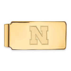Black Bow Jewelry 14k Yellow Gold Plated Sterling Silver Nebraska Cornhuskers NCAA Money Clip - 1 of 3