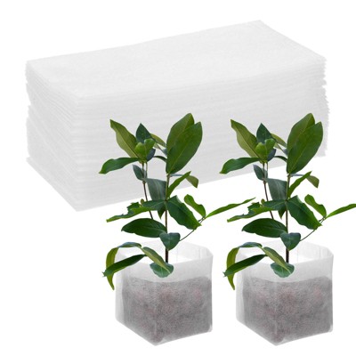 Unique Bargains Non-Woven Fabric Durable Multipurpose Plant Nursery Bags White