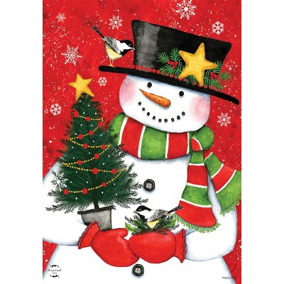 Briarwood Lane House Flag 40x28 For Outdoor Christmas Tree Snowman House Flag Flag For Christmas House Flag