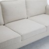 PAGED Couch Deep Seat Rolled Arm Sofa with Nailhead Trim and Wooden Leg for Apartment - 3 of 4