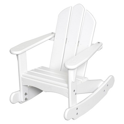 Little Colorado Solid Wood Easy Assembly Kids Classic Adirondack Rocking Lounge Chair for Indoor Play or Outdoor Furniture Use, White