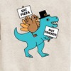 Boys' - Instant Message - Eat Pizza Turkey Dino Graphic Long Sleeve Fleece Sweatshirt - 2 of 4
