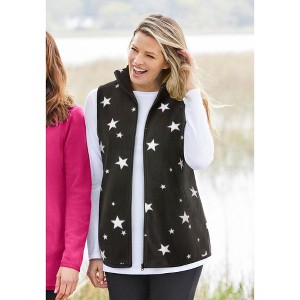 Woman Within Zip-Front Microfleece Vest - 1 of 4
