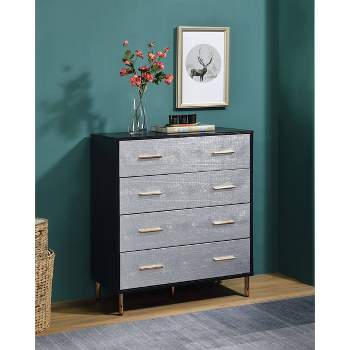 32" Myles Decorative Storage Drawer Black, Silver and Gold Finish - Acme Furniture