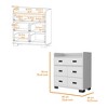 SKRAN Simple Dresser, 5 Drawer Bedroom Storage Cabinet with One Double Drawer and Four Single Drawers and Handles for living rooms - 3 of 4