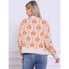 INSPIRE CHIC Women's Floral Print V Neck Button Down Long Sleeve Knit Sweater - 3 of 4