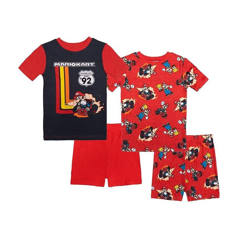 Super Mario Kart Little/Big Boy's 4-Piece Cotton Pajama Set, 1 of 4