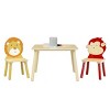 FURNIinspire Kids Table Sets 3 Pieces Animal Theme Kids Table Chairs Set, Toddler Activity Play Table with Chairs, Brown, 23.6"*23.6"*17.3" - 2 of 4