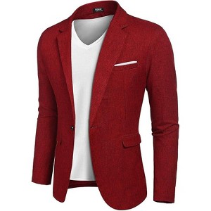 COOFANDY Men's Blazer Casual Sport Coats Slim Fit One Button Suit Jacket Lightweight Sports Jacket - 1 of 4