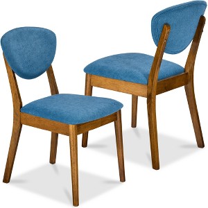 Best Choice Products 2-Piece Mid-Century Modern Wood & Upholstered Dining Chair Set - 1 of 4